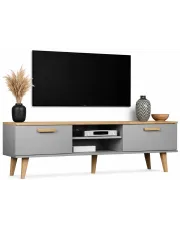 Szafka pod telewizor na nóżkach szary + hikora - Avec 6X 160 cm w sklepie Edinos.pl