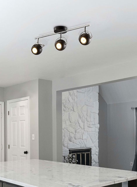 Czarna lampa sufitowa z okrągłymi spotami S982-Tip