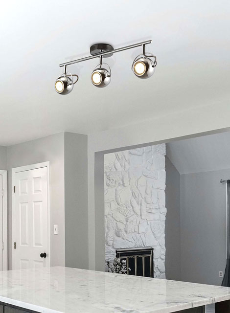 Chromowana lampa sufitowa z okrągłymi reflektorami S982-Tip