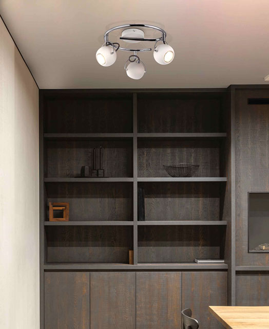 Biała lampa sufitowa z reflektorami S983-Tip