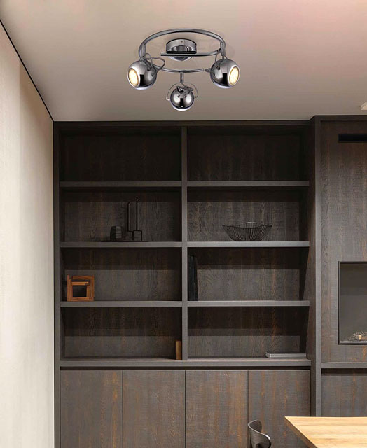 Chromowana lampa sufitowa z ruchomymi spotami S983-Tip