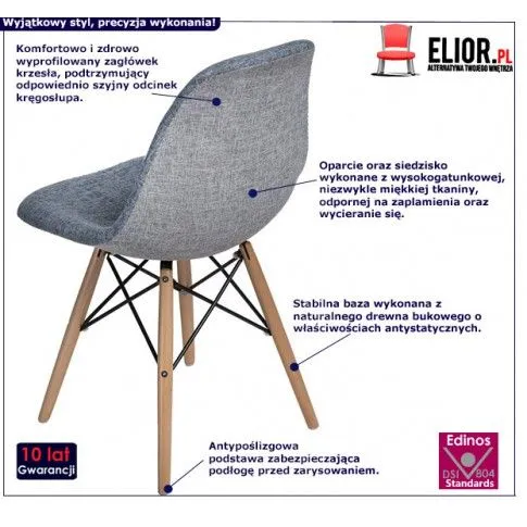 Fotografia Skandynawski fotel Balti - szary z kategorii Krzesła