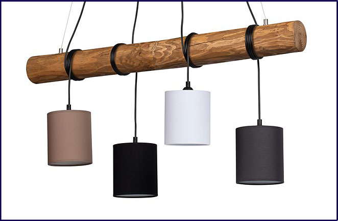 Lampa wisząca na belce z abażurkami nad stół A02-Tufil