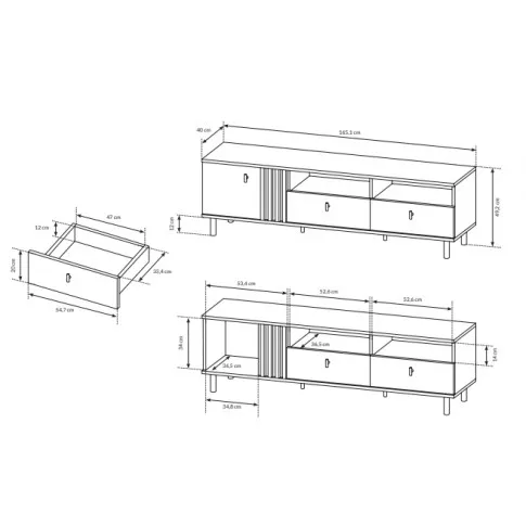 Wymiary szafki rtv z szufladami Sybil 4X