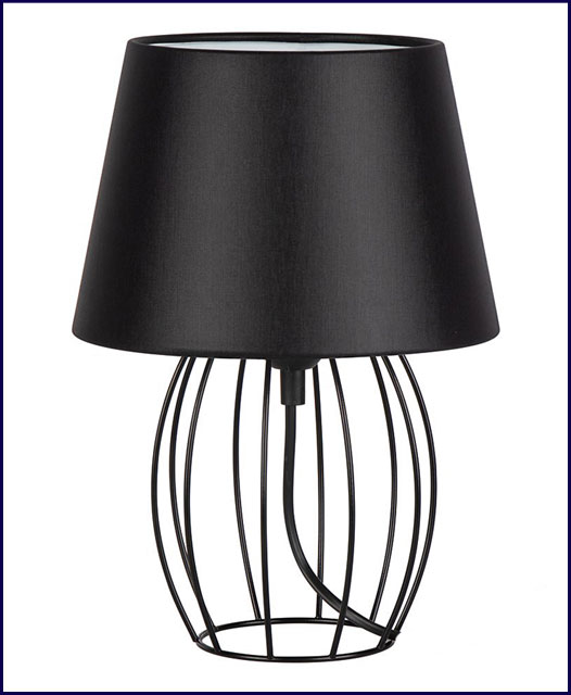 Nowoczesna czarna lampka stołowa abażurowa A09-Ceva