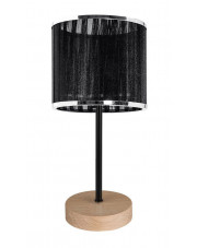 Lampka stołowa z abażurem na dębowej podstawie - A11-Asmara w sklepie Edinos.pl