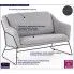 Fotografia Sofa dwuosobowa Foster 4X - popielata z kategorii Tanie kanapy i sofy