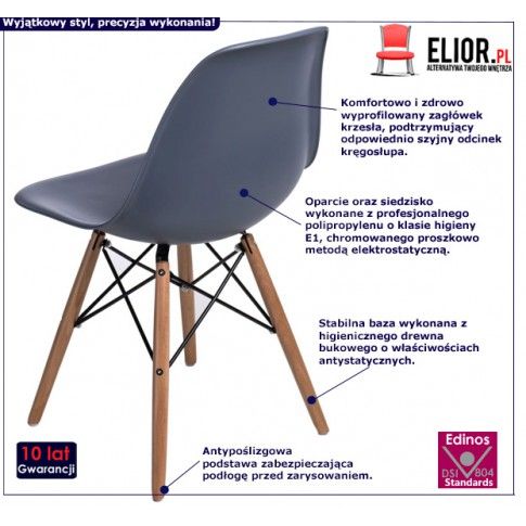 Fotografia Krzesło skandynawskie Epiks - szare z kategorii Krzesła