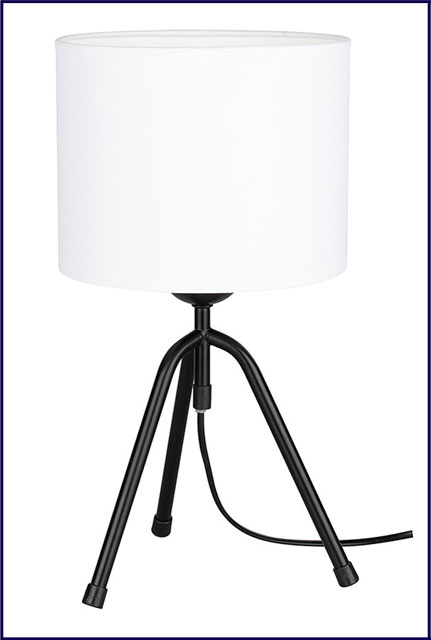 Lampka stołowa czarno-biała z abażurem A14-Doha