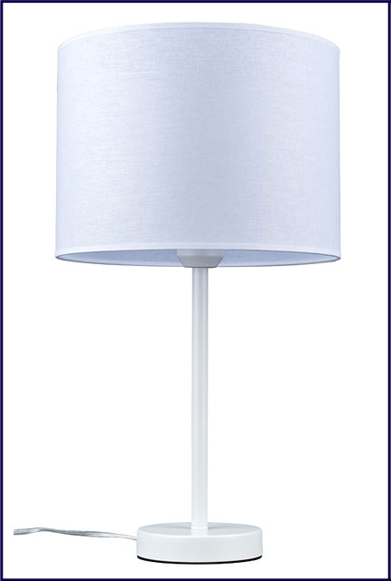Biała lampka stołowa z okrągłym abażurem A15-Apia