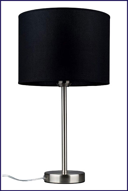 Czarna lampka stołowa na nóżce w kolorze satyny A19-Apia