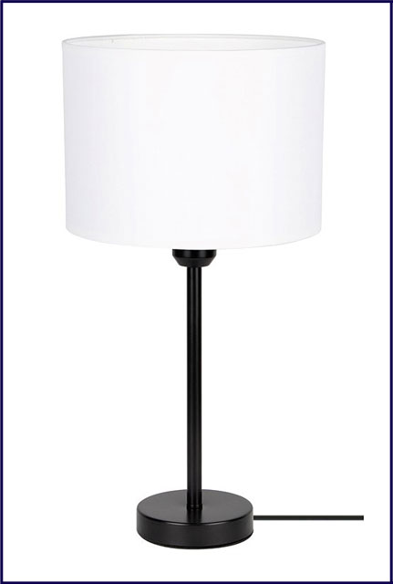 Czarno-biała lampka stołowa na nóżce A20-Apia