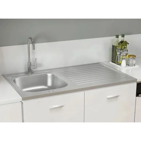 Srebrny stalowy zlew do kuchni Warlox