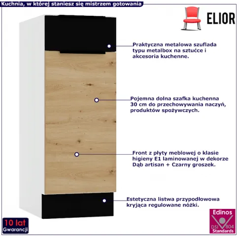 Kuchenna szafka dolna z szufladą 30cm Orion 27X