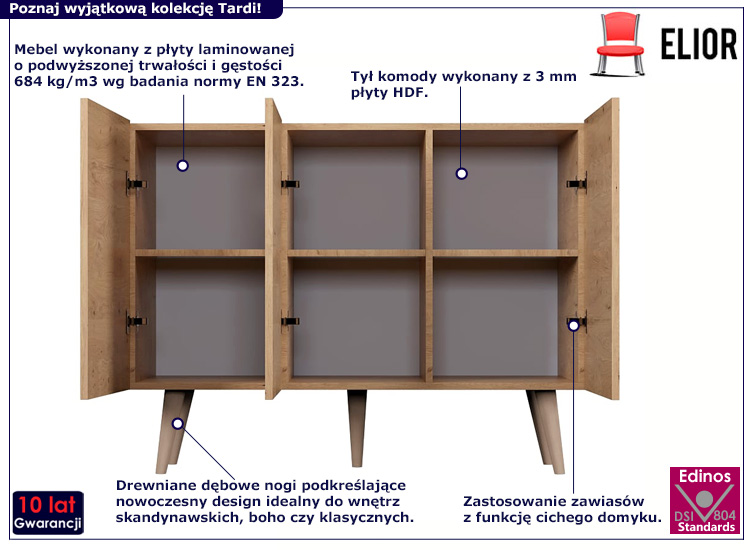  Komoda Dubby 3X dąb artisan