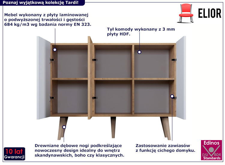  Komoda Tardi 3X dąb artisan+biały
