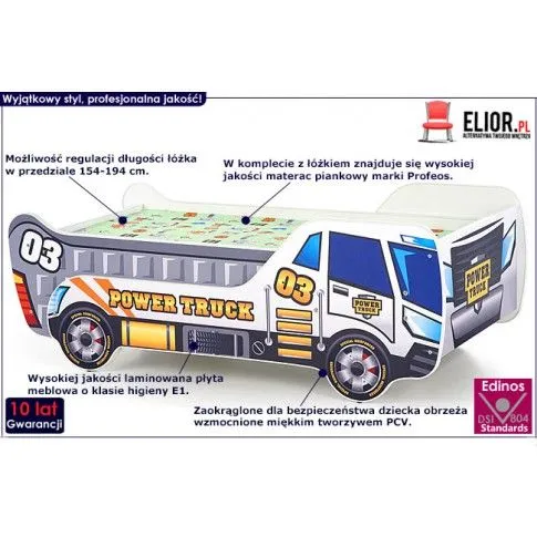 Fotografia Łóżko z regulowaną długością Cubot - auto ciężarowe z kategorii Pokój dziecięcy