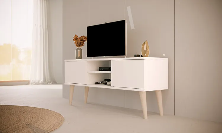 Wizualizacja szafki RTV Tardi 4X 120 cm biały