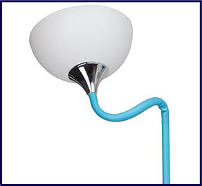 Niebieska młodzieżowa lampa podłogowa ze szklanym kloszem A26-Diola