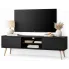 Czarna szafka RTV na nóżkach - Dubby 4X 120 cm