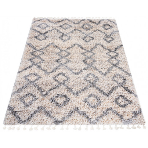 prostokątny dywan shaggy w azteckie wzory nikari 12x krem