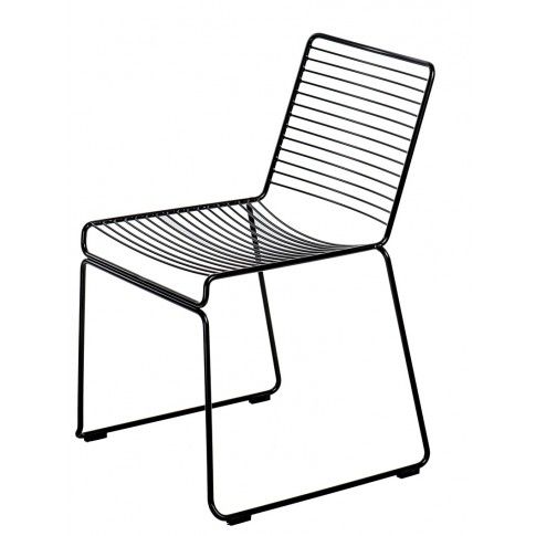 Zdjęcie produktu Czarne minimalistyczne druciane krzesło - Hagos.