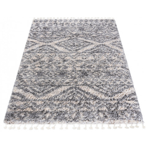 kremowy dywan shaggy w azteckie wzory nikari 11x