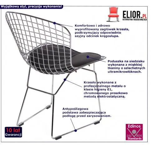 Fotografia Dziecięce krzesło Redil - czarne z kategorii Krzesła metalowe