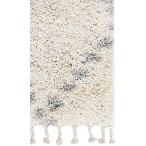 kremowy dywan z frędzlami typu shaggy nikari 8x