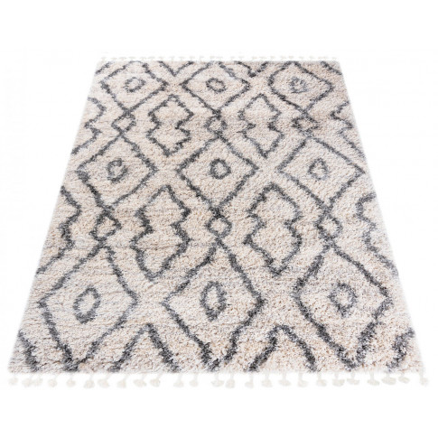 prostokątny dywan shaggy z frędzlami do salonu jadalni nikari 7x