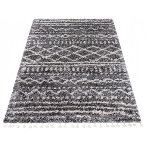 prostokątny dywan shaggy aztecki wzór z frędzlami nikari 6x