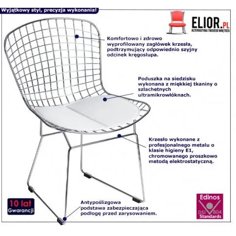 Fotografia Industrialne krzesło ażurowe Luis 2X - białe z kategorii Strona główna