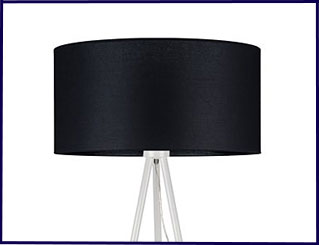 Czarna minimalistyczna lampa podłogowa z abażurem A28-Olpa