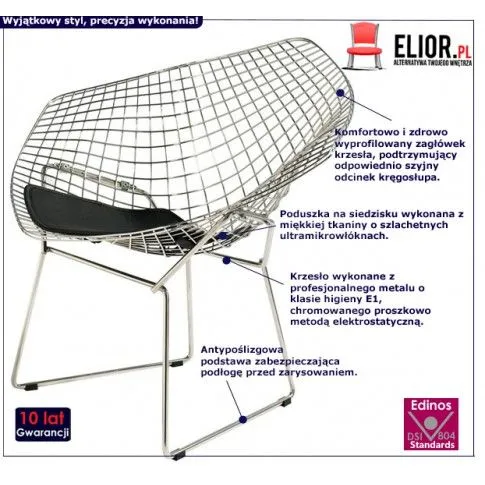 Fotografia Industrialne krzesło ażurowe Redil 3X - czarne z kategorii Krzesła