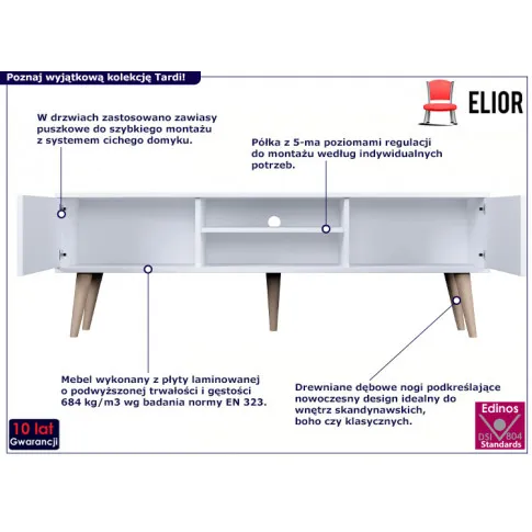 Szafka RTV na nóżkach Tardi 5X 160 cm