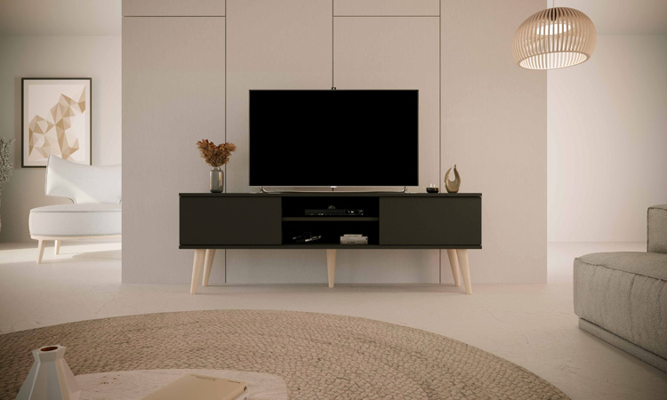 Wizualizacja szafki RTV Dubby 5X 160 cm czarny