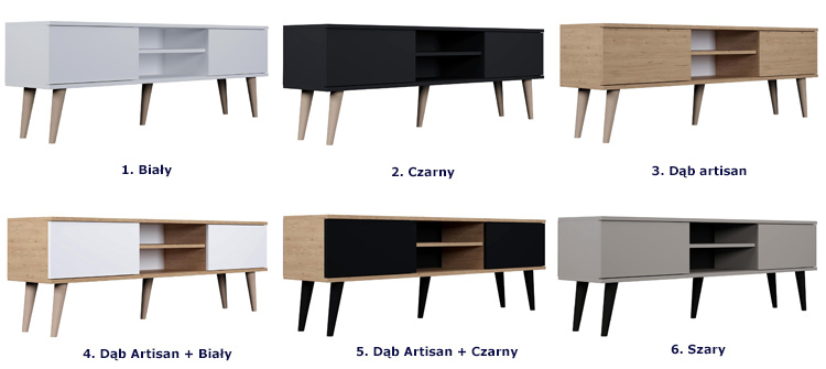 Szafka RTV Dubby 5X 160 cm kolory