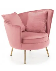 Różowy fotel wypoczynkowy tapicerowany welurem - Varcon w sklepie Edinos.pl
