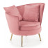 Różowy fotel wypoczynkowy tapicerowany welurem - Varcon