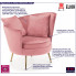 Welurowy fotel w kolorze różu Varcon