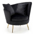 Czarny welurowy fotel wypoczynkowy - Varcon