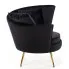Czarny welurowy fotel Varcon