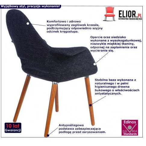 Fotografia Krzesło muszelka Pristo - granatowe z kategorii Krzesła