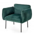 Zielony welurowy fotel wypoczynkowy - Ernes