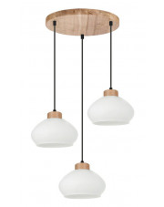 Potrójna lampa wisząca na drewnianej podsufitce - A43-Cevita w sklepie Edinos.pl
