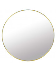 Złote okrągłe metalowe lustro 80 cm - Pireo w sklepie Edinos.pl