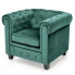 Zielony welurowy fotel Vismos 3X