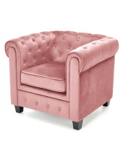 Różowy pikowany fotel wypoczynkowy  - Vismos 3X w sklepie Edinos.pl