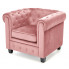 Różowy pikowany fotel wypoczynkowy do pokoju - Vismos 3X