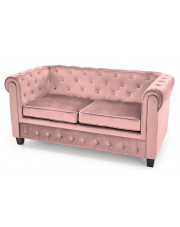 Różowa pikowana sofa w stylu Chesterfield  - Vismos 4X w sklepie Edinos.pl
